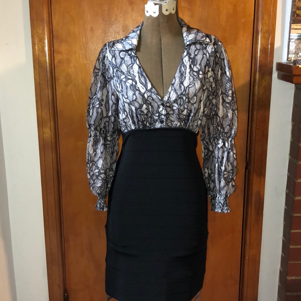 Bebe poet sleeve banded dress